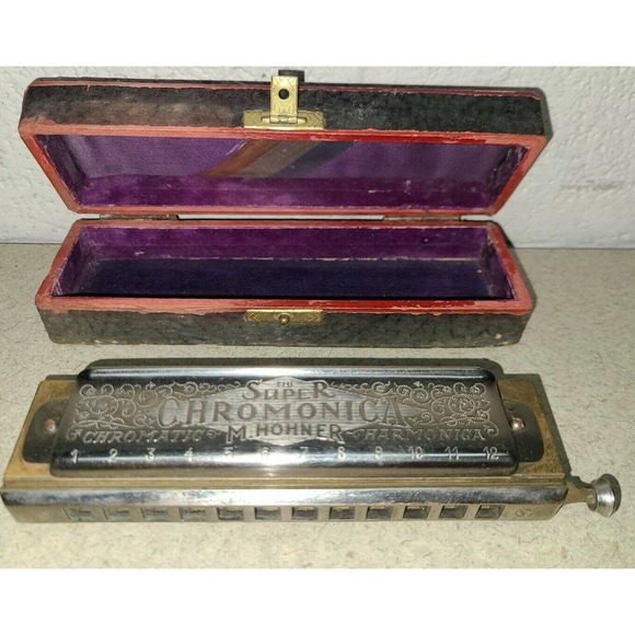 HOHNER Super Chromonica Chromatic Harmonica Key C Box & 2 Books - Picture 4 of 12